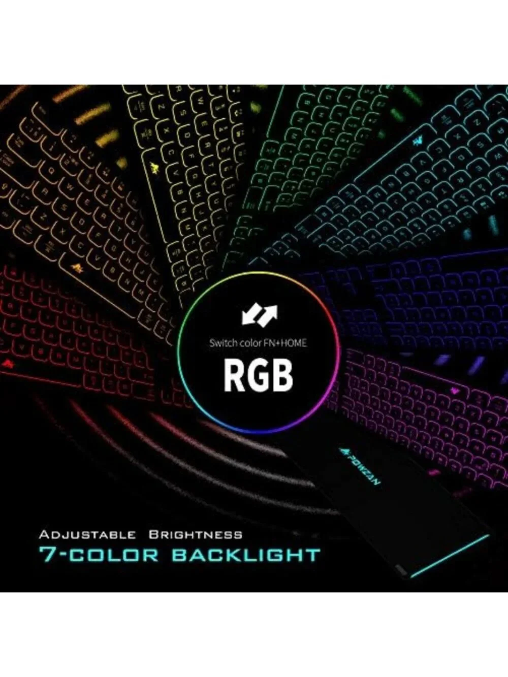 Sleek Backlit Wired Keyboard for Mac & PC - Slim Chiclet Design, RGB Lighting